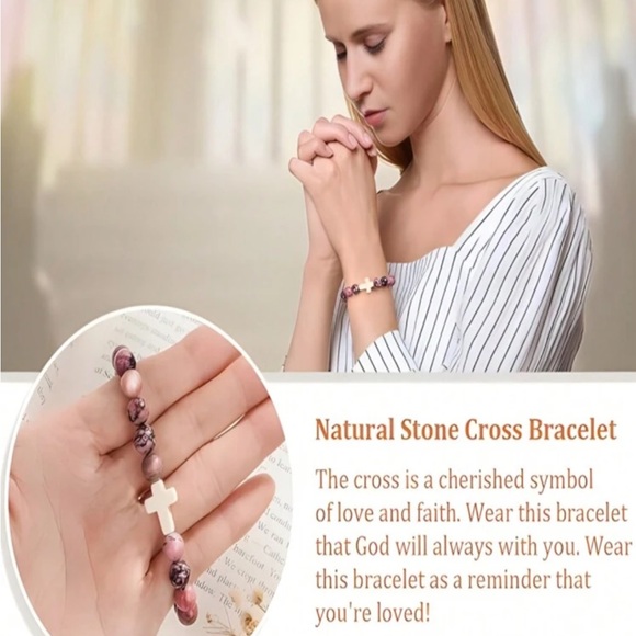 Faith Cross Beaded Bracelet NWT - Picture 3 of 4